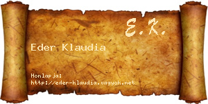 Eder Klaudia névjegykártya