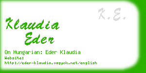 klaudia eder business card